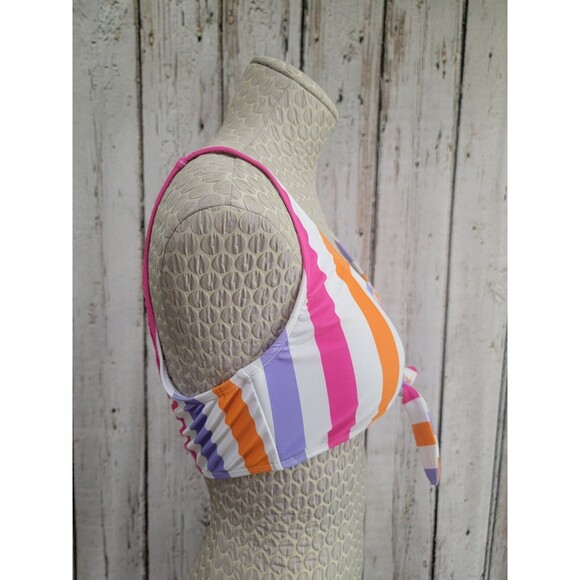 Salt + Cove Large Tie Front Bikini Top Swimsuit Bathing Suit Multi Beachwear EUC - Picture 3 of 7